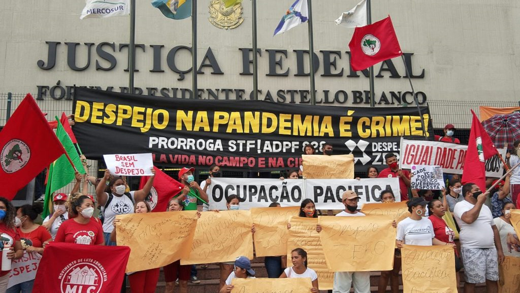 protesters in front of federal court